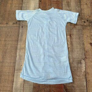 Vintage Spencer's Baby Blue Snap-Up Open Bottom Sleep Shirt Dress